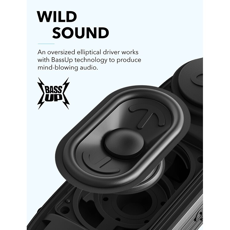 Soundcore-ikon af anker, bluetooth-højttaler, vandtæt bærbar højttaler ,ip67 vandtæthed , 12- timers spilletid, indbygget mikrofon
