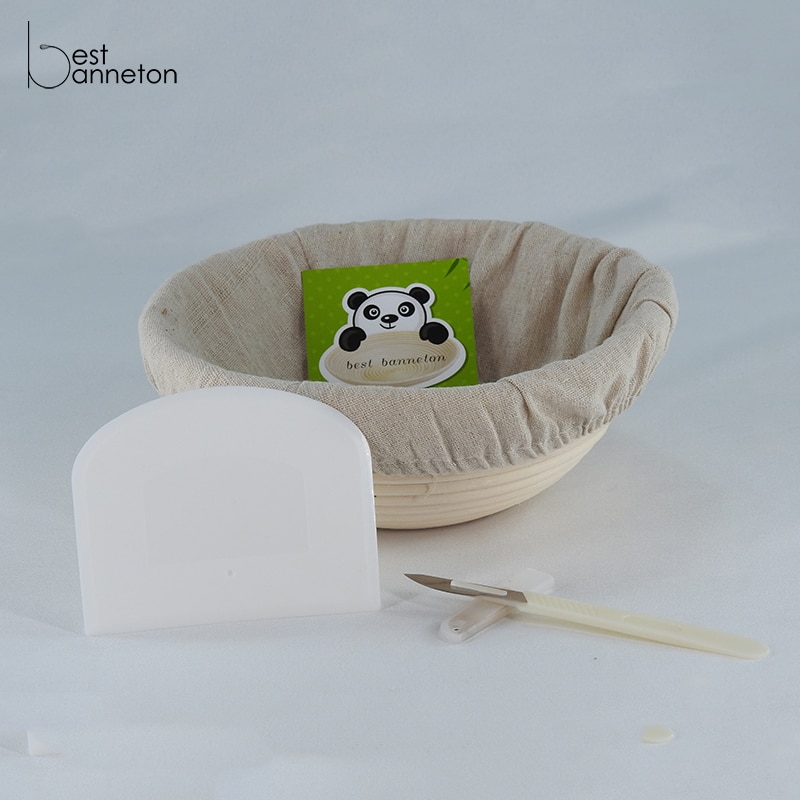 Best banneton 9 Inch Banneton Proofing Basket Set - for and Home Bakers Bowl Scraper and lam Brotform Cloth Liner