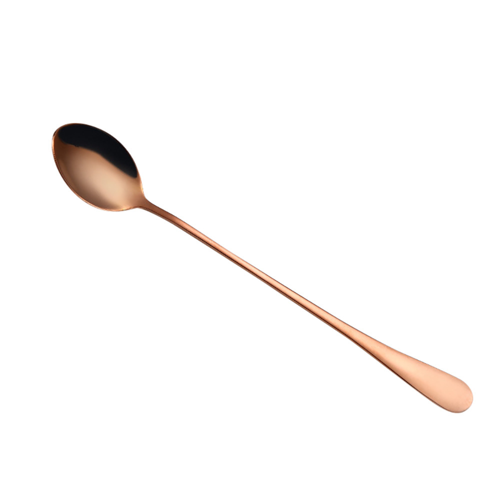 Stainless Steel Spoon With Long Handle Ice Spoon Coffee Spoon Tea Home Kitchen Tableware Colorful Spoons: ROSE GOLD