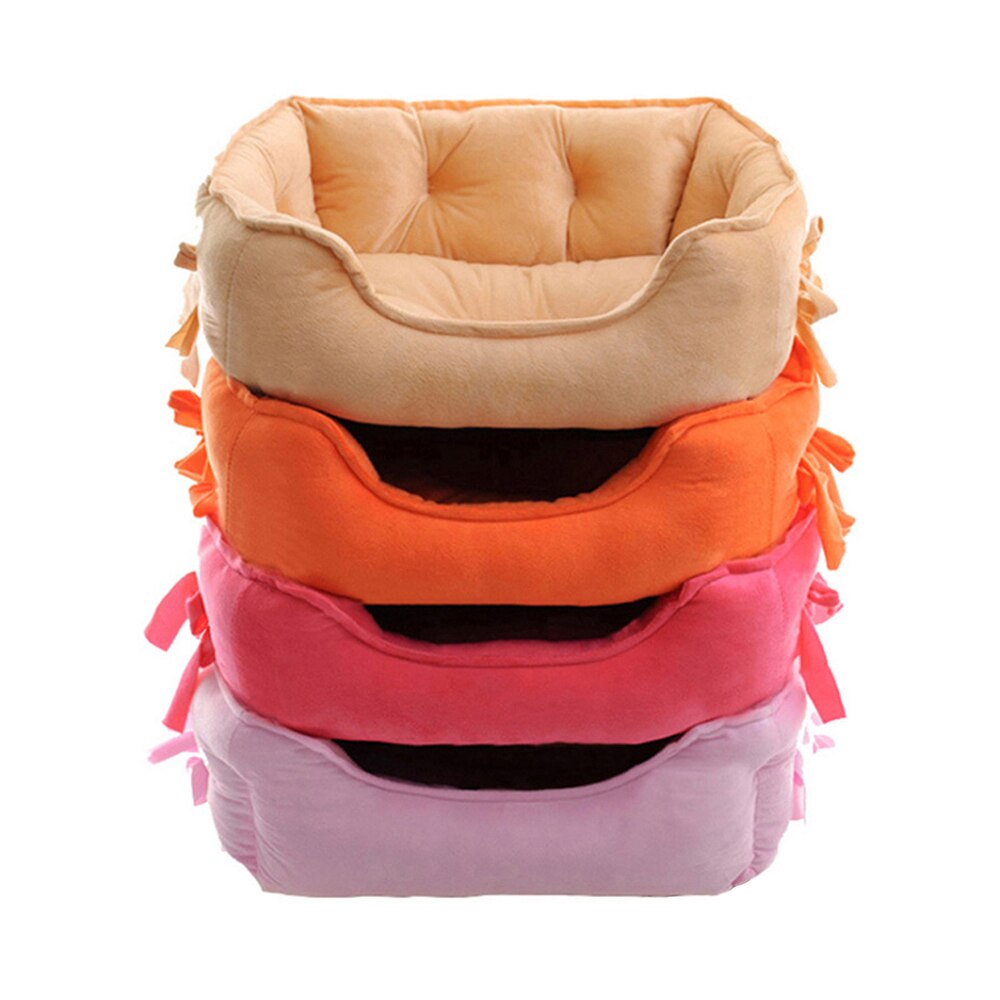 Mc Ster Zachte Huisdier Bed Kat Hond Korte Pluche Sofa Nest Strik Comfortabele Katoen Puppy Huis Kennel L/S waterdichte Warme Slaap Mat