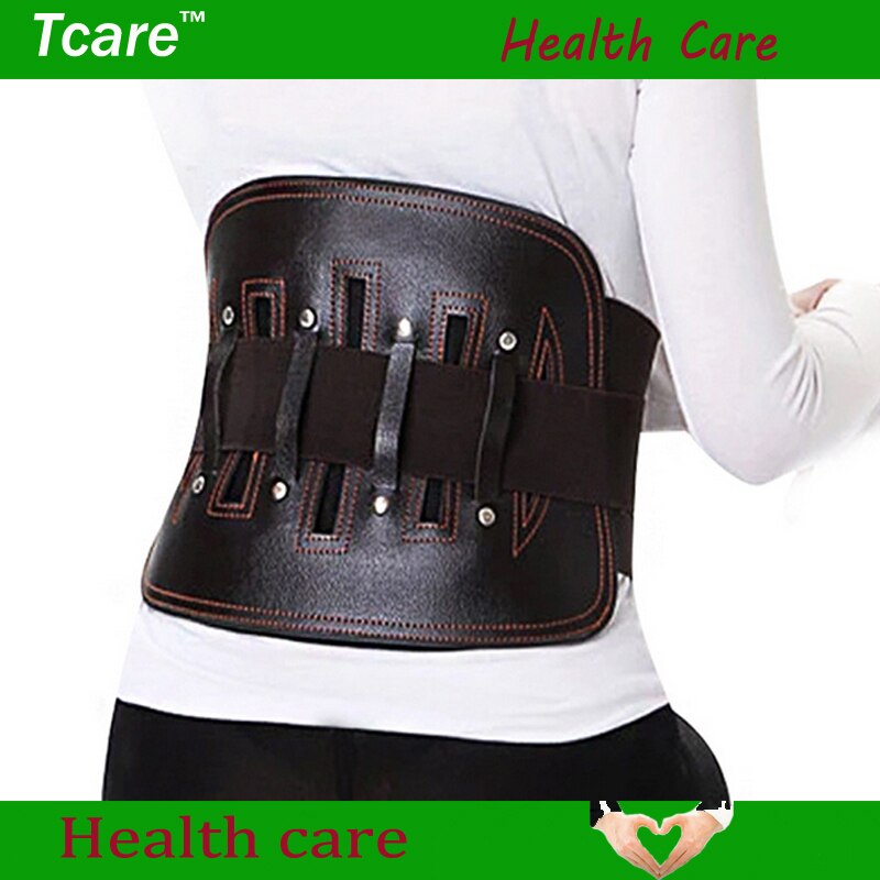 Tcare 1 Stuk Lederen Taille Riem Beschermen Lumbale Lower Back Brace Rugpijn Voor Ouderen Sedentaire Pijnbestrijding Gezondheidszorg