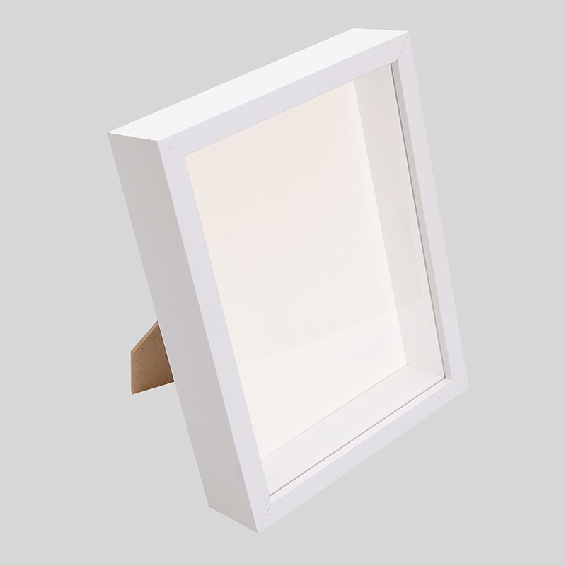 Marco de fotos hueco 3D de 10 pulgadas, marco de madera de espécimen, compartimento de almacenamiento, mariposa, Libélula, flor seca, de decoración del hogar: white