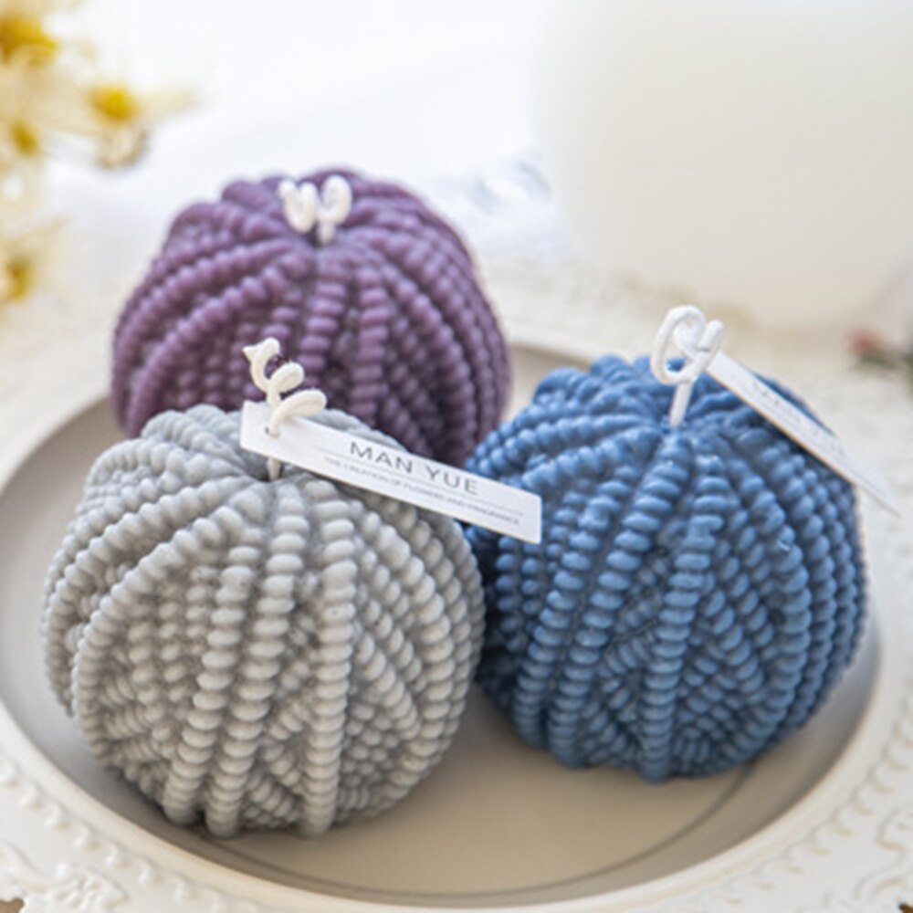 Vela cilíndrica de lana de punto, molde redondo de silicona para manualidades navideñas, bricolaje, vela aromática, jabón de yeso, herramientas para hacer Chocolate