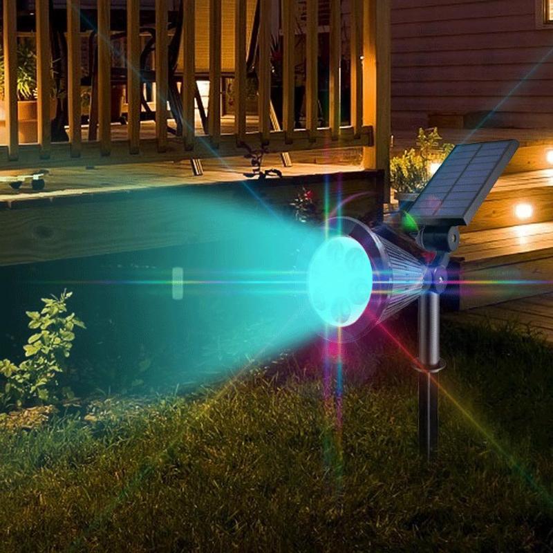 7 led solar gräsmatta lampa spotlight vattentät ljuskontroll infoga golv trädgårdsljus utomhus justerbar trädgård landskapslampa