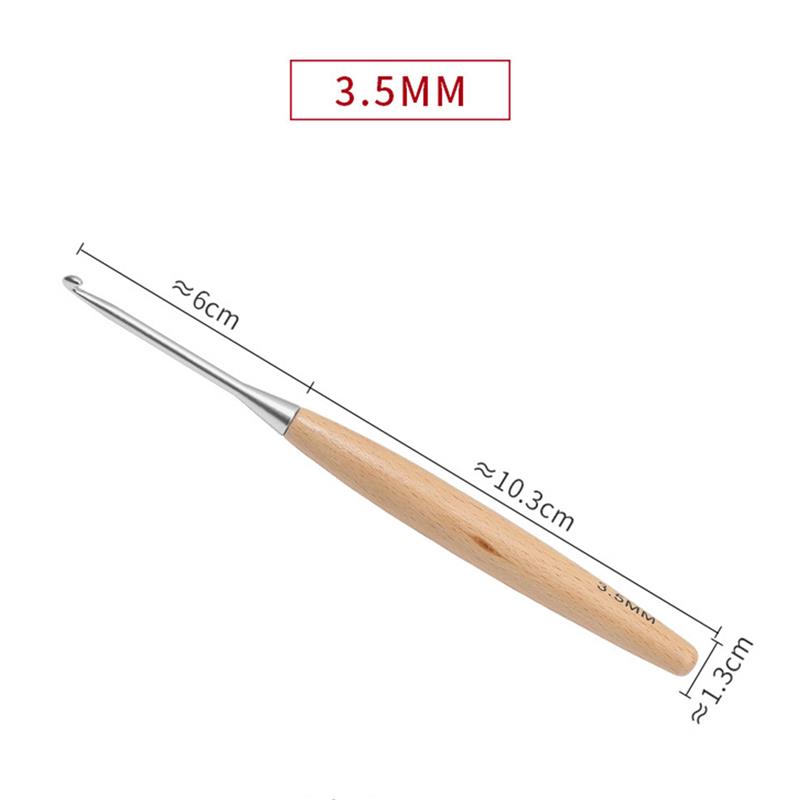 Wooden Handle Crochet Hook For Needlework Handmade DIY Crochet For Knitting And Accessories Tool Single Head Wool Crocheting: light green