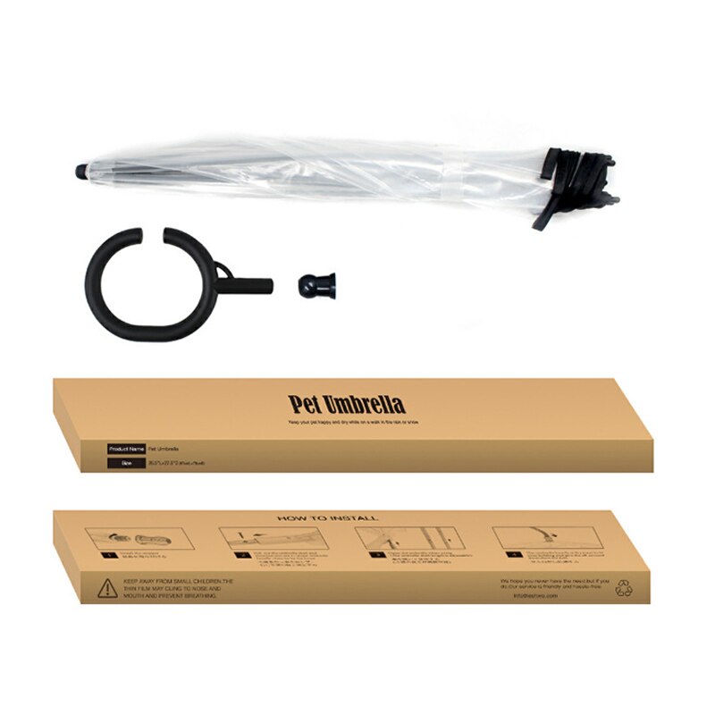 Animal de compagnie chien parapluie Transparent en forme de C parapluie fournitures pour animaux de compagnie chien réglable marche laisse dans les jours de pluie confortable et sec
