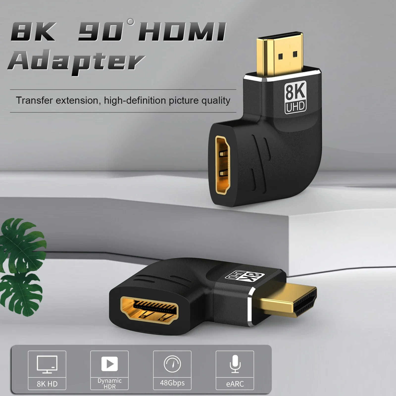 HDMI 2.1 Male to Femal Adapter 8k60Hz 4k120Hz High Speed Micro Mini HDMI to HDMI 48Gbps Adapter Coupler for Video Modes TV PC