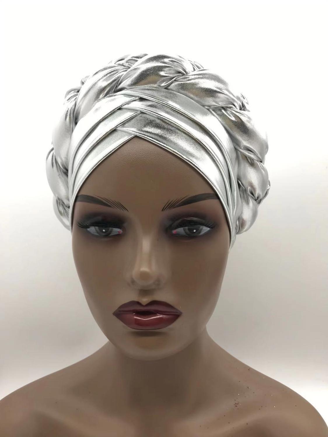 latest aso oke auto gele headtie Already Handmade african Cap Nigerian Wedding Gele women braid turbans Ladies head wraps: 1