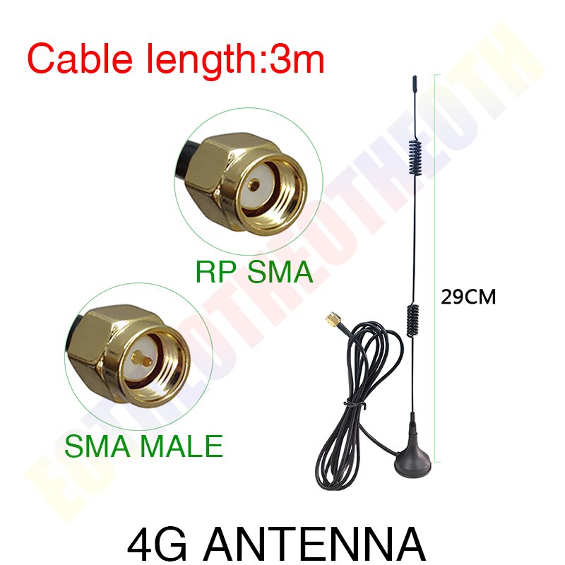 Eoth 1 2pcs 4G LTE Antenna 12dbi SMA Male Connector Aerial 698-960/1700-2700Mhz IOT magnetic base 3M Clear Sucker Antena