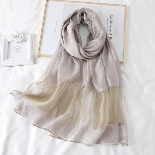 Splejs ren silketørklæde kvinder langt luksus tørklæde silketørklæder og wraps foulard femme solid pashmina tørklæde: Lx08-08