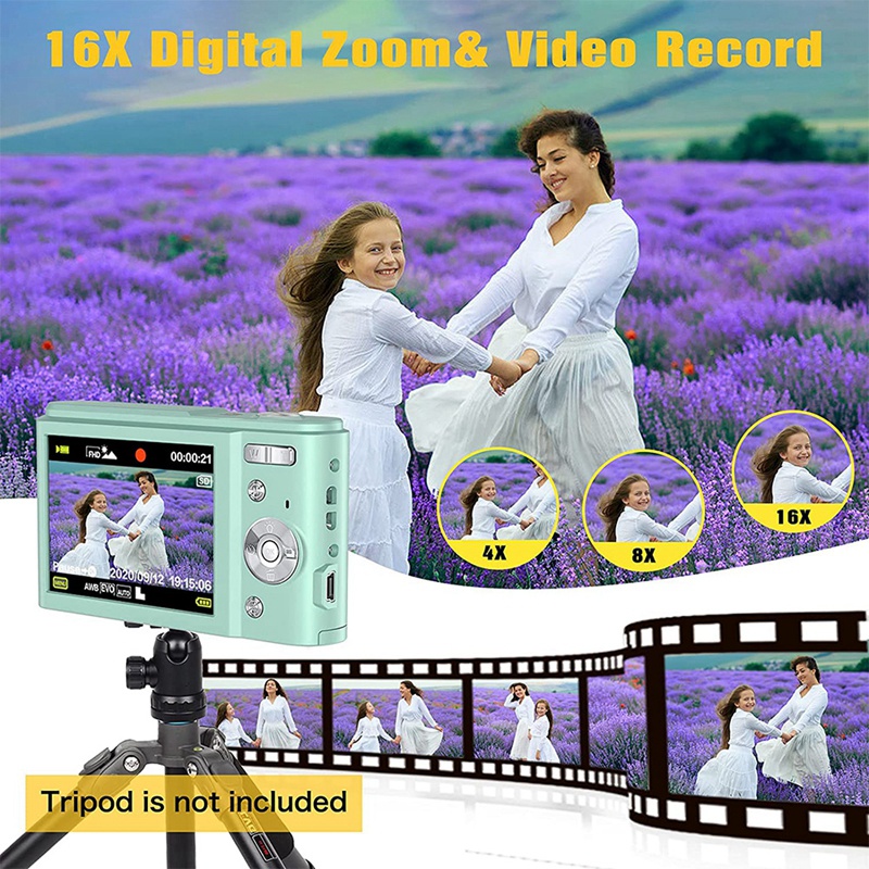1080P 36.0 Mega Pixels Digital Camera With 16X Digital Zoom, LCD Screen, Portable Mini Cameras For Students Teens