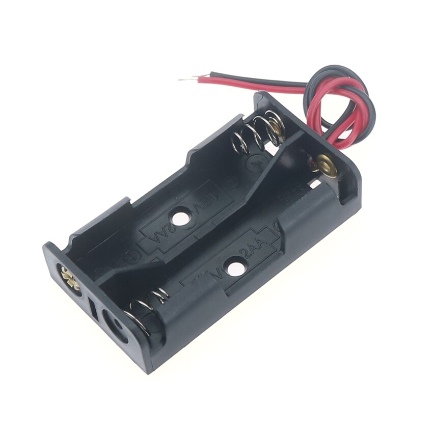 1x 2x 3x 4x 5x 6x AA Battery Box Case Holder With Wire Leads Side By Side Battery Box Connecting Solder For 1-6pcs AA Batteries: 2 Slot