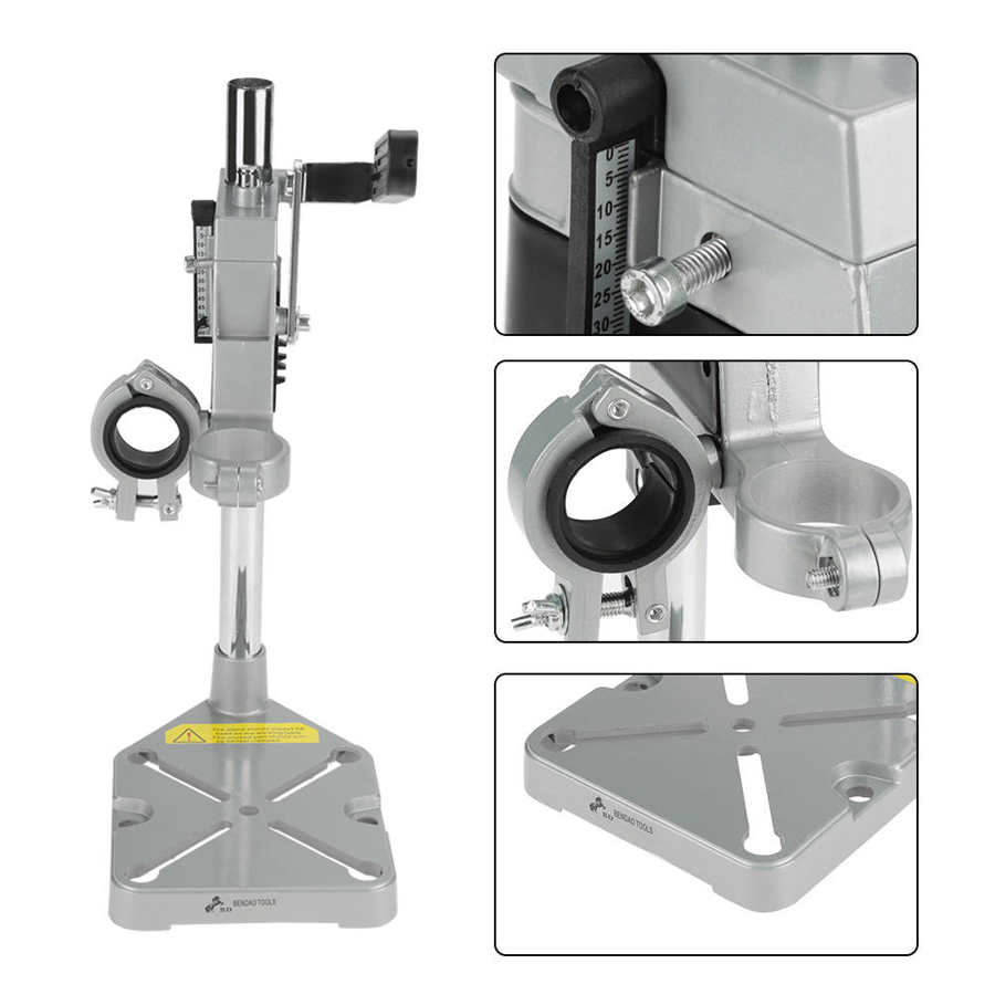 Aluminum Base Metal Clamp Electric Power Drill Press Stand Workbench Repair Tool