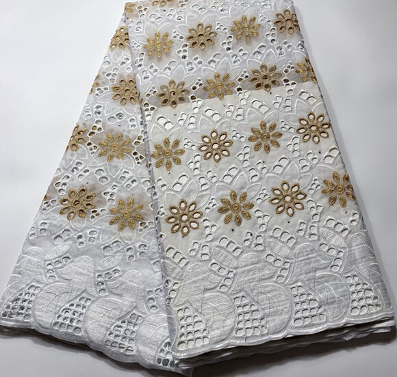 5 yard Swiss lace fabric  latest with stock embroidery African cotton fabrics Swiss voile lace popular Dubai style YSH065