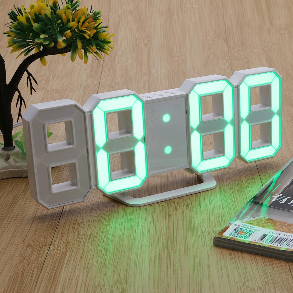 Digitale Elektronische Schreibtisch Uhr LED Uhr Umschaltbar 12/24 Stunden Anzeige Wecker und Schlummern Anzeige Mehrere Farben Uhr: Grün
