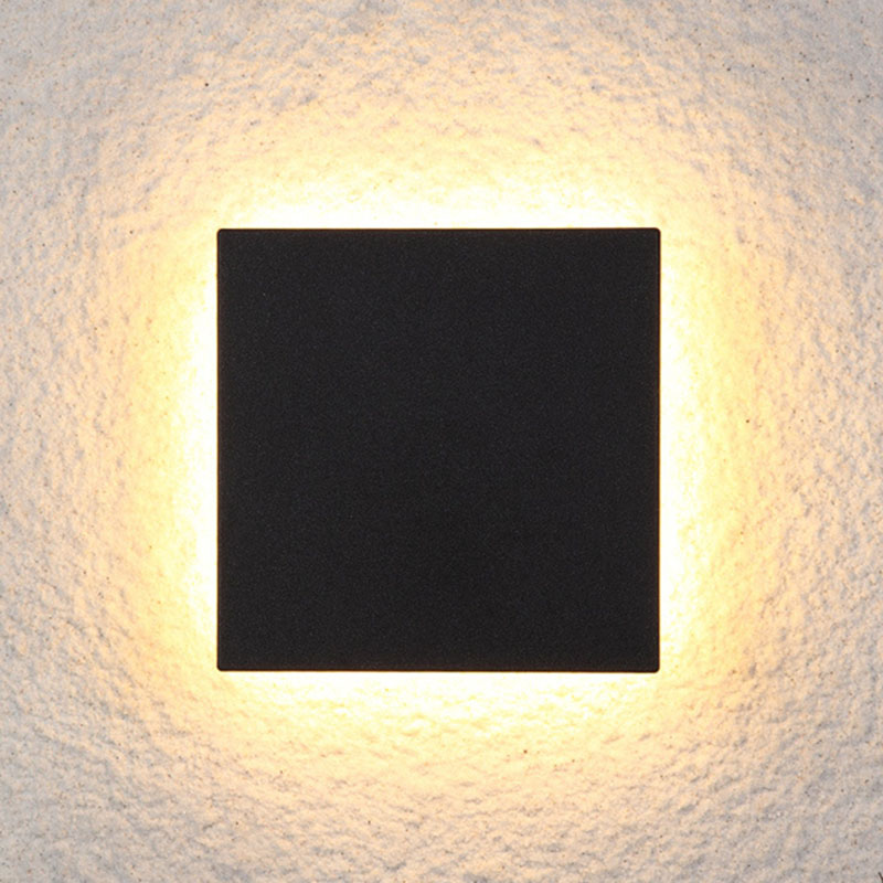 12W tuin wandlamp acryl Veranda Gangpad Gang outdoor led muur Aluminium acryl: black one square / warm white 3000K