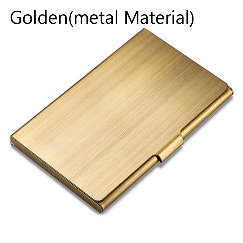Bring Business Card Case Wood and Metal Material Bank Credit Card Holder for Men Cards Organizer Male Multifunction Card Bag: Golden