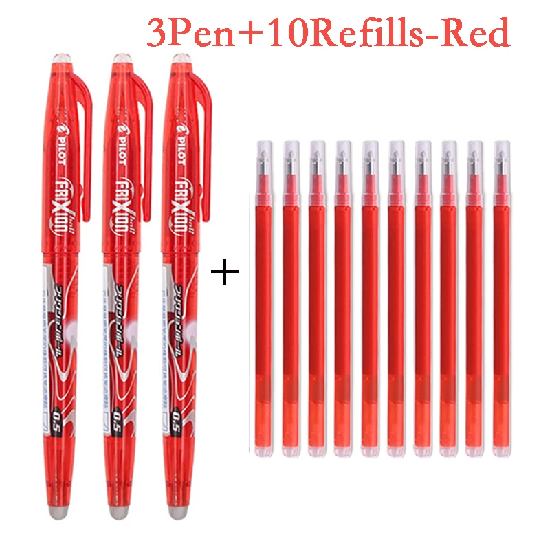 pilota Frixion penna impostato di penne gel cancellabili 0,5 mm Blu/nero/rosso Sostituibile Ricarica Studente Strumento di scrittura Forniture di cancelleria giapponese