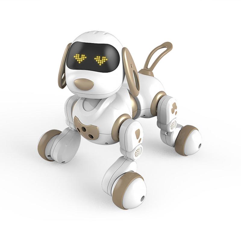 Le neng legetøj  k16a elektroniske dyr kæledyr rc robot hund stemme fjernbetjening legetøj musik sang legetøj smart robot til børn xmas: Brun