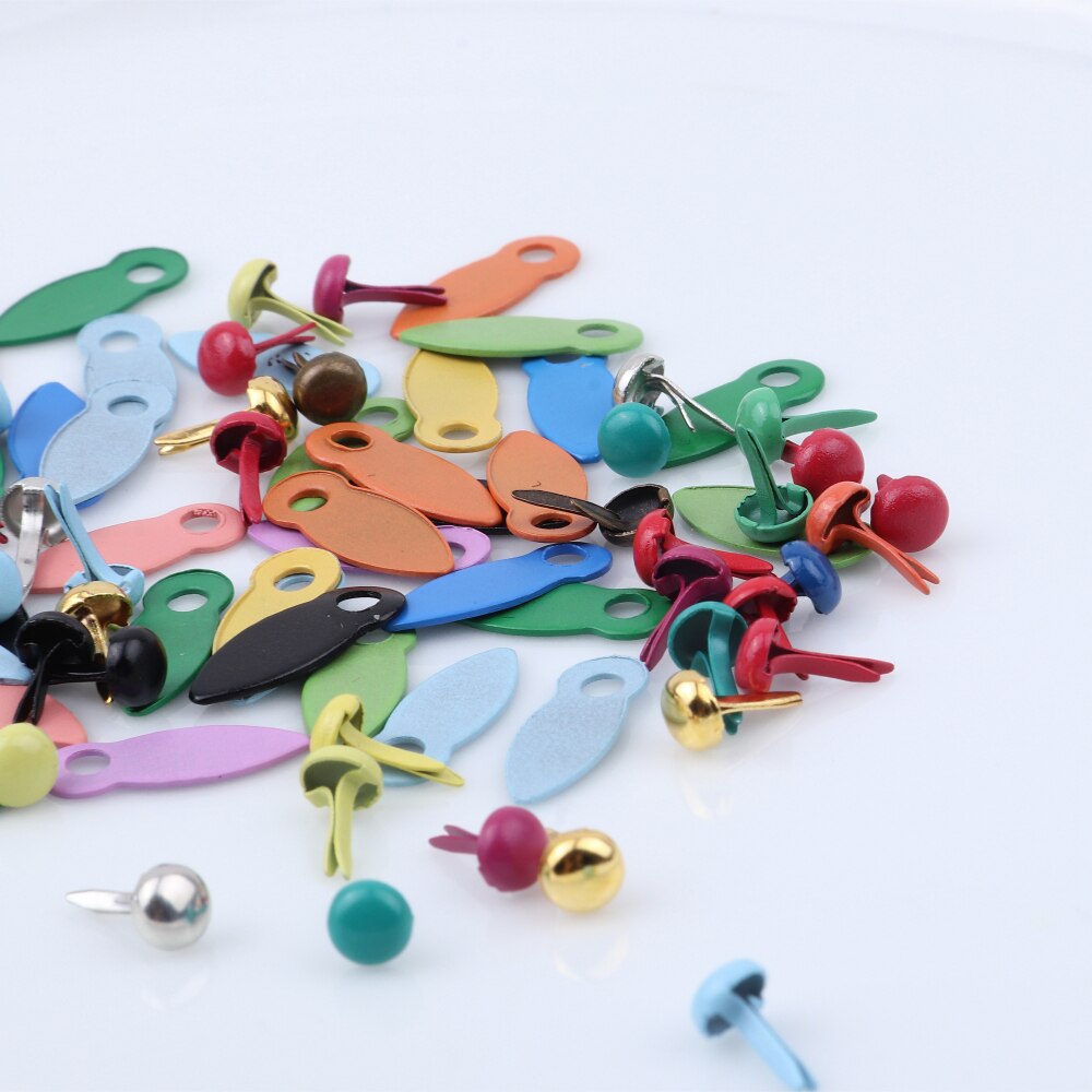 300pc de Scrapbooking Mini Brads con foto marco girar cerradura para DIY álbum de fotos adornos para libro de recortes botones sujetadores