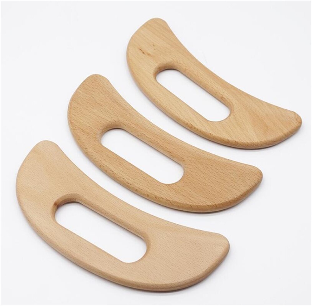 10pcs/lot Wooden Lymphatic Drainage Massage Tool Handheld Gua Sha Scraping Paddle Anti Cellulite Muscle Pain Relief