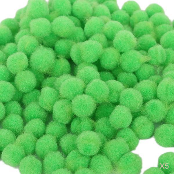 Mini Craft Pom Poms - 500 / Pack, & Vibrant, 18mm / 0.7inch Pea Size, 9 Colours Choice: Green