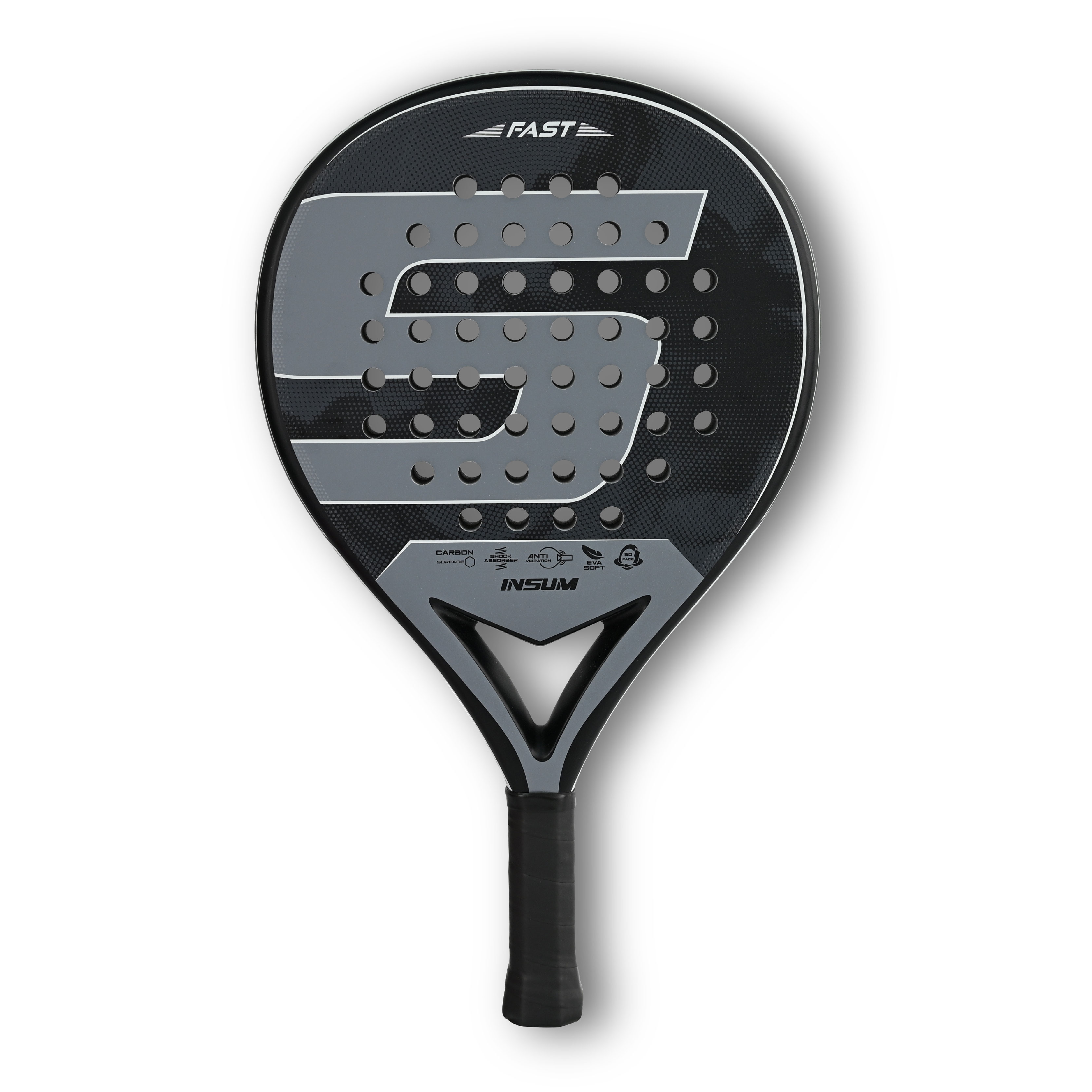 INSUM Padel Racket Carbon Fiber Soft EVA Surface High Balance Diamond Shape Sports Racket for Advanced Players Paddle: Brown