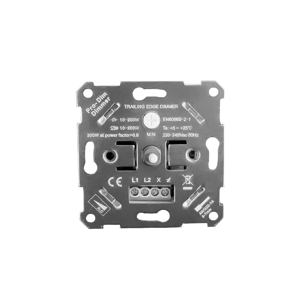 220V 230V 240V AC Led Triac Dimmer 200W oscurecimiento montaje en pared rotativo Panel Manual regulador de brillo ajustable para luces LED