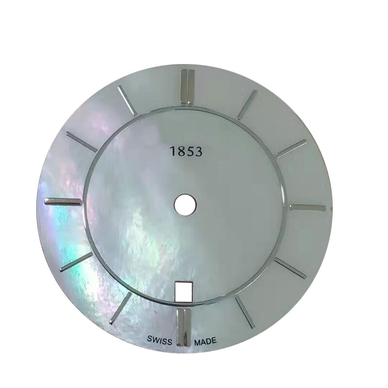 22.8Mm Wijzerplaat Voor T094210A Vrouwen Quartz T094 Horloge Tekst Horloge Accessoires T094210 Reparatie Onderdelen Voor F03.111 Beweging: shell silver dial