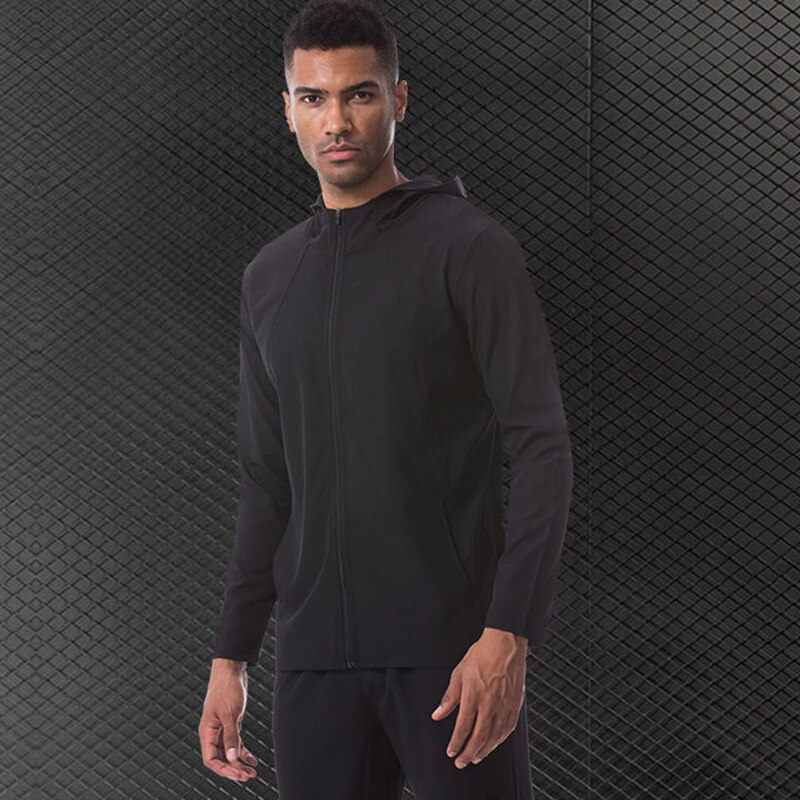 Mens Running Jas Rits Vest Truien Snel Droog Outdoor Sport Hoody Fietsen Fitness Gym Winddicht Hooded Sweatshirt