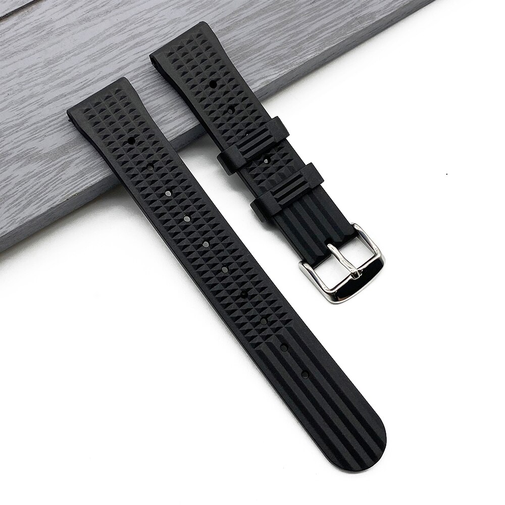 Top heren rubberen horlogeband zachte siliconen wafel horlogeband 20 mm voor s-eiko 22mm polsband accessoires horlogeband vervangen
