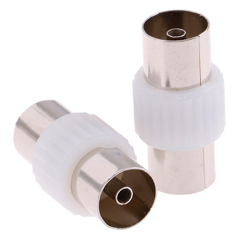 2 stk hun til hun antenner tv stik jack rf koaksial adapter
