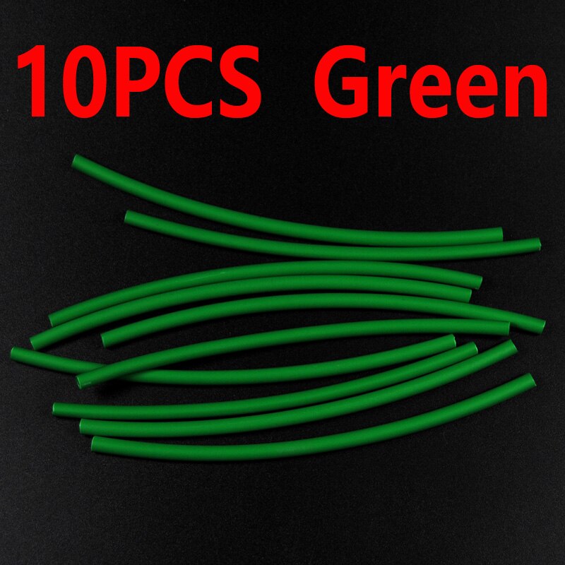 10pcs Carp Fishing Accessories Silicone Rig Tube Heat Shrink Tubes Tubing Heating Shrink Tubing for Carp Chod Rig Fishing Tackle: 10pcs Greeen