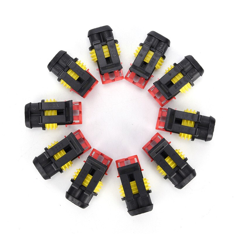 10 Kits 2 Pin Waterdichte Elektrische Draad Connector Plug Car Auto Sets Verzegelde