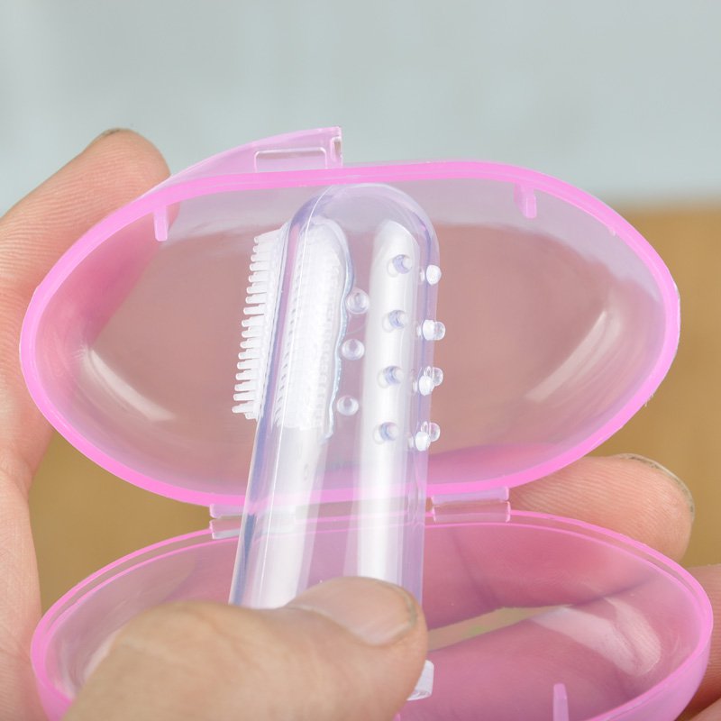 Soins dentaires bébé brosse à dents enfants Silicone doigt brosse clair Massage doux dentition avec boîte pour bébé garçon fille dents