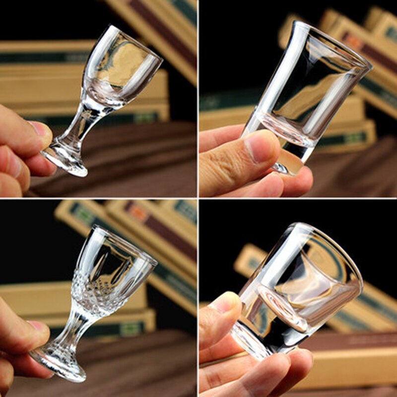 6 st genomskinligt snapsglas kopp glas hög sprit vitvin glas kopp fest dricka tjock botten kopp hushåll