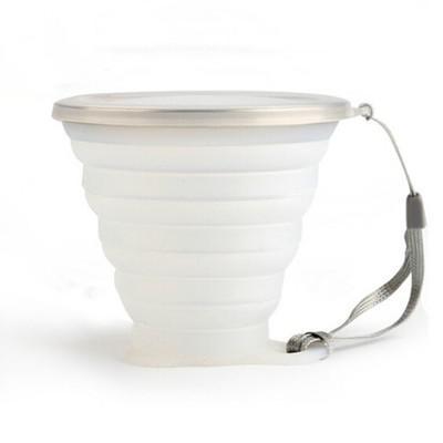 Opvouwbare bekers 270ml bpa-vrije waterbekers van voedingskwaliteit, reisbeker van siliconen, intrekbaar, gekleurd en draagbaar, voor buitengebruik, koffiebeker: Duidelijk