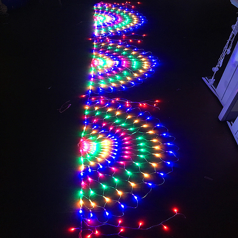 Tira de luces Led de malla con cola de pavo real para decoración de jardín, guirnalda de Hada para exteriores para boda, Navidad, Año , AC220V, 3M