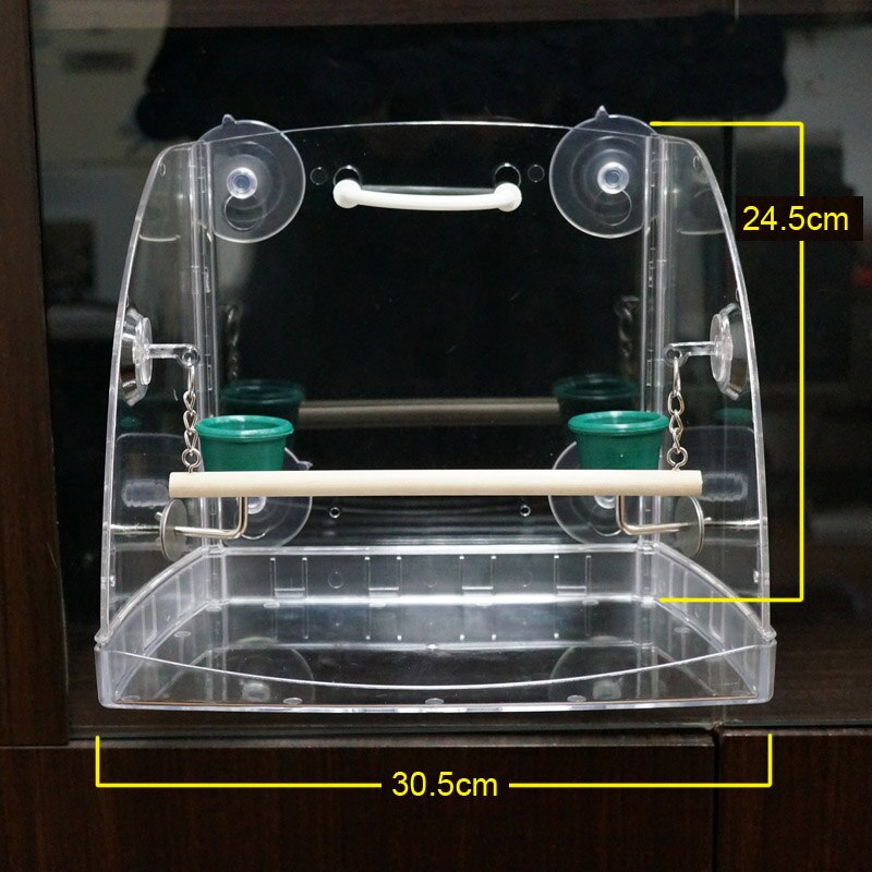 CAITEC Parrot Toy Bird Window Play Center Open Tough Durable Bite Resistant Suitable for Small Birds Parrots