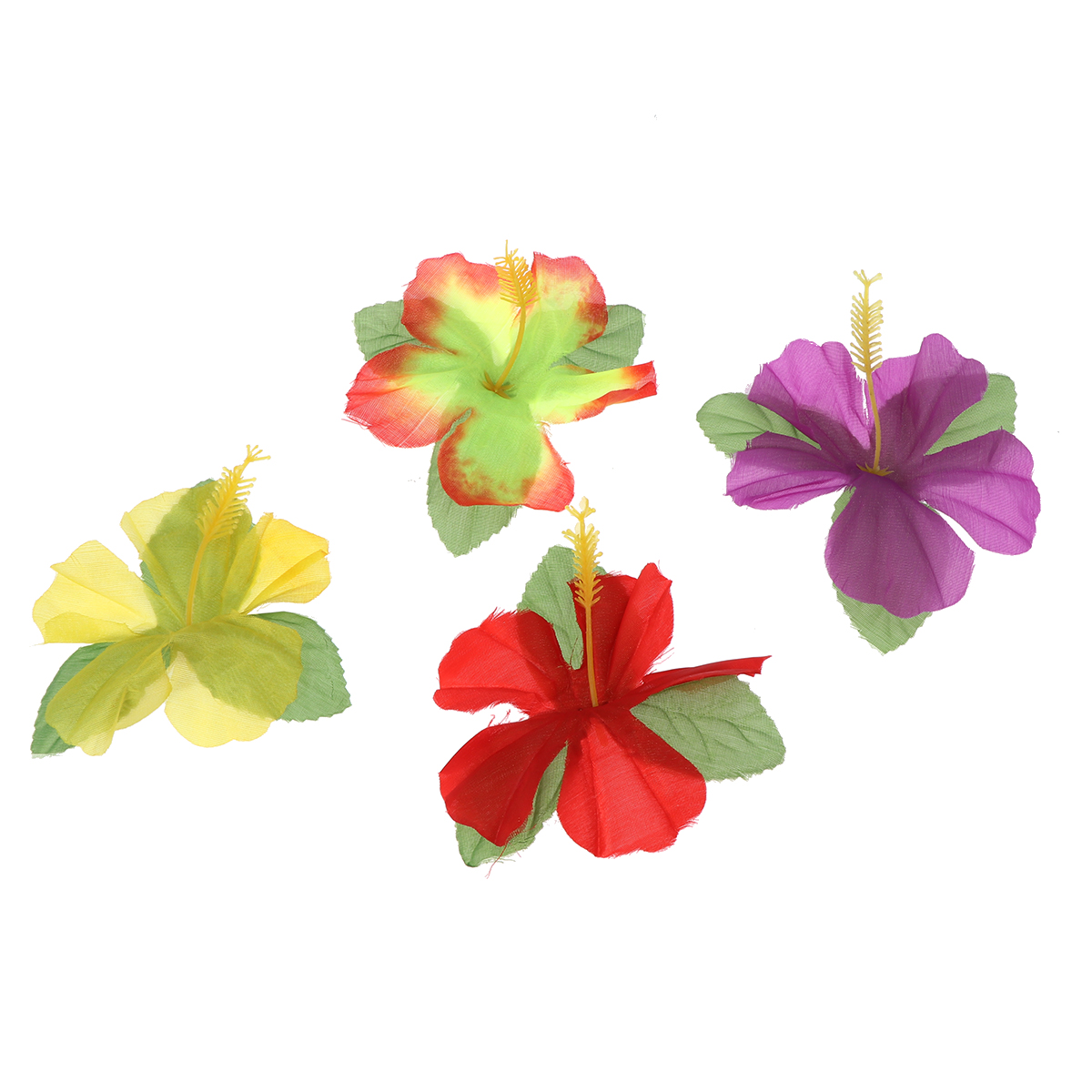 24 st hawaii blommor hibiskus mutabilis färgglad levande konstgjord blomma faux blomma för fest bord dekor bankett bröllop