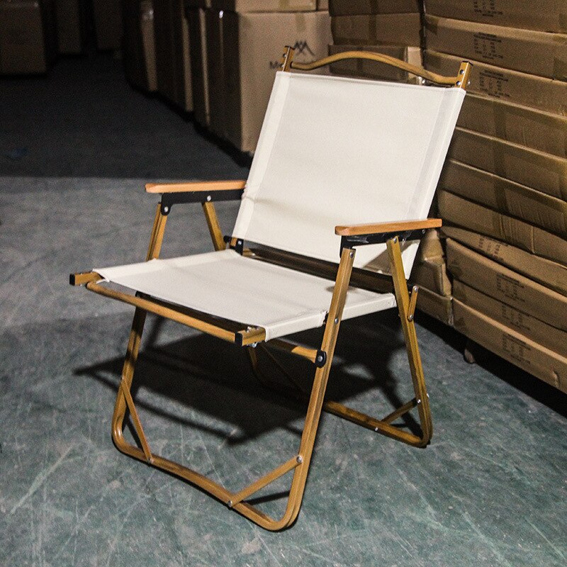 Podróżne krzesełko składane krzesło piknikowe krzesło plażbyć winnym krzesło z drewna Kermit krzesło na wolnym powietrzu kemping krzesło wędkarskie popularne Dropshipping: Beige duży