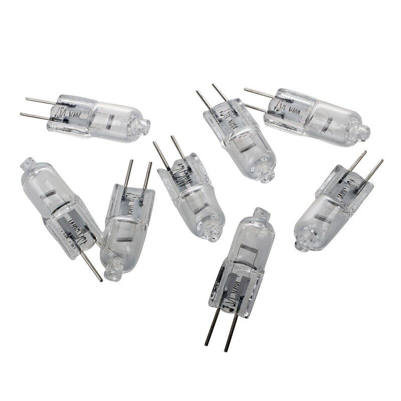 12v 20w lâmpada de halogéneo branco quente luz bi-pino base 8 pces