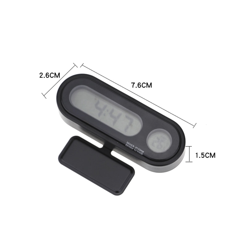 2in1 Mini LCD Car Digital Thermometer Hygrometer Temperature & Electronic Time Alarm Clock Instruments For Car