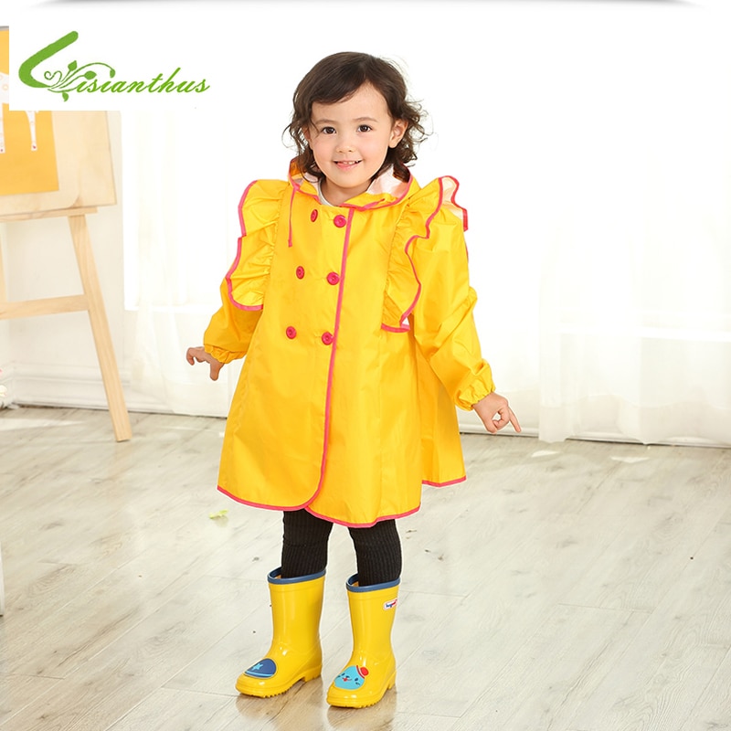 Kids Rain Suit Fun Raincoats Princess Outdoor Thicken Waterproof Rain Coat for Girls 4 Colors Raincoat Kids Poncho