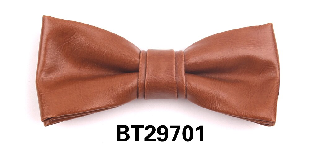 Pajarita clásica de cuero PU para hombre y mujer, corbatas informales para niños, pajaritas para boda, , corbata masculina: BT29701