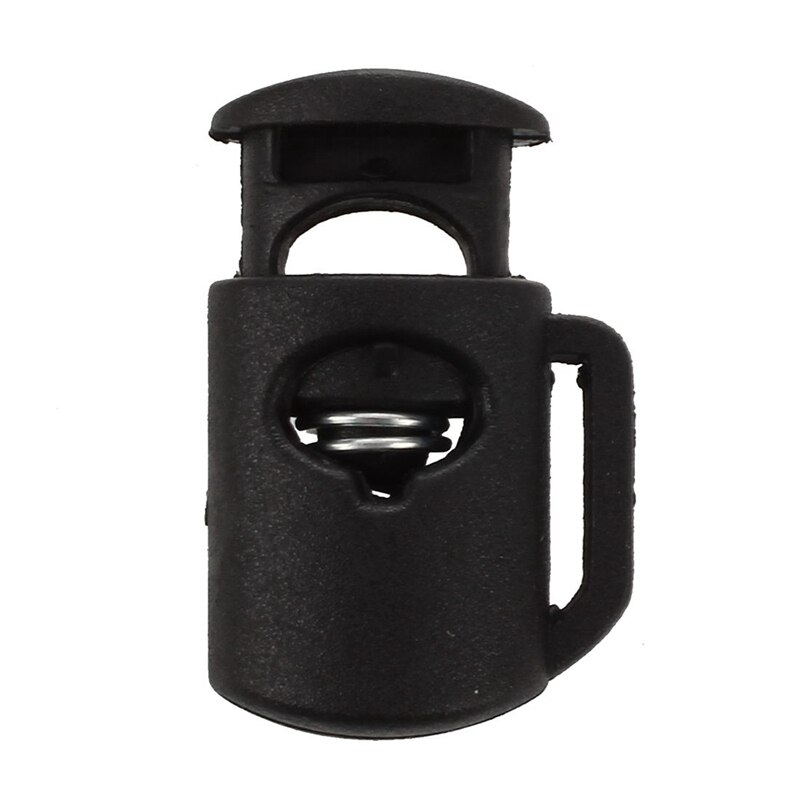 20 Pcs Single Hole Rope Cord Locks Ends Drawstring Toggles Black 8mm & m