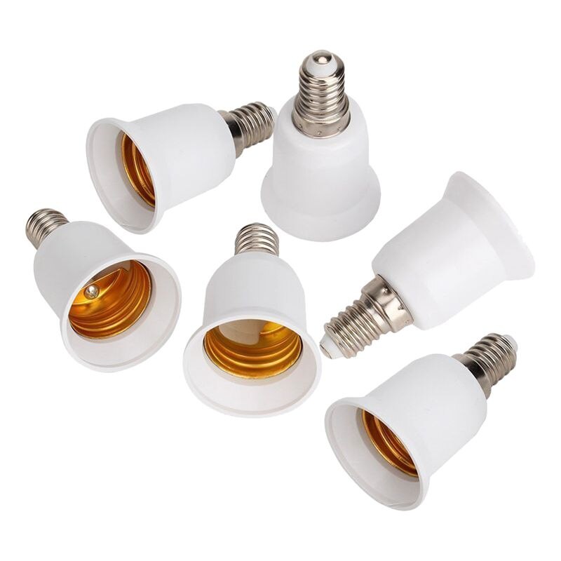 ! Led Lamp Plastic Adapter Led-lampen Socket Converter Lamp Licht Led Lamp Plastic Adapter E14 Om E27, 6 Stuks