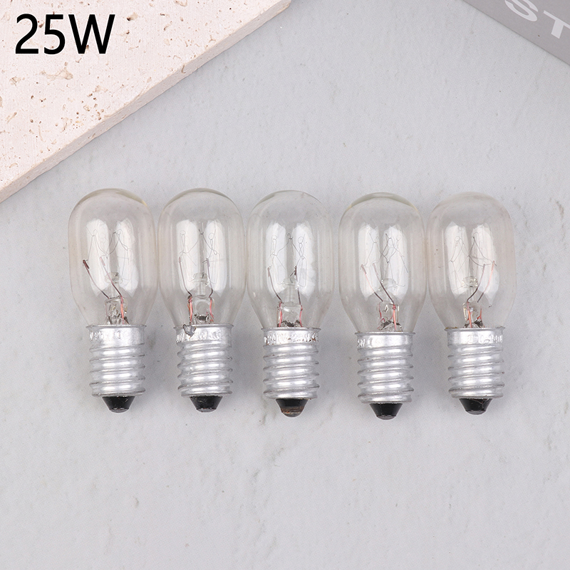 5 st.  e14 saltlampor, globlampor 220v-230v 10/15/20/25w glödlampor, kylskåpsugn, reservlampor: Rgb