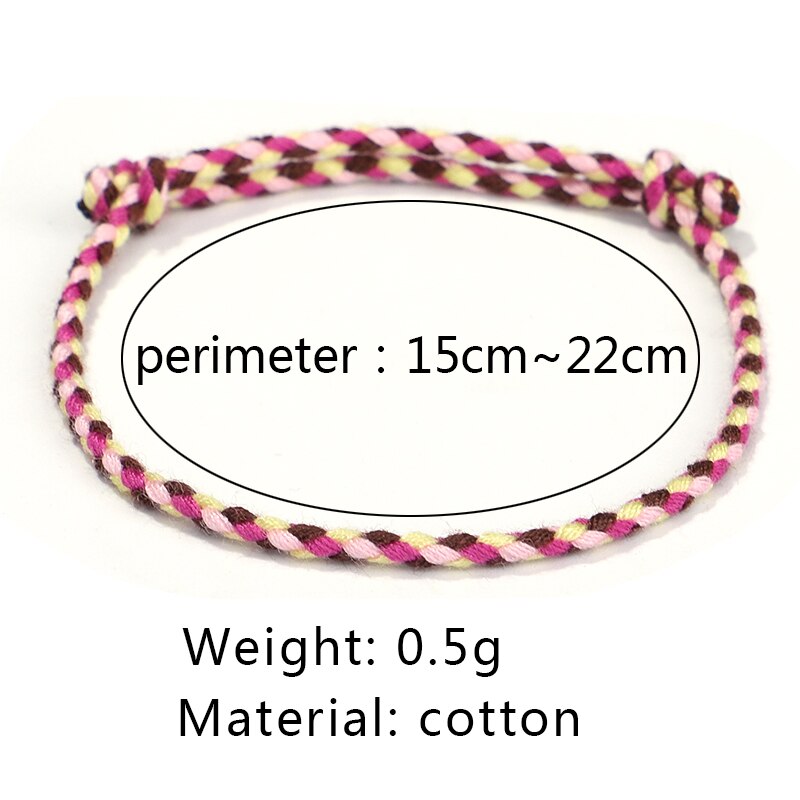 Pulseira prateada da sorte tibetana feminina, bracelete de corda com nó na cor boho