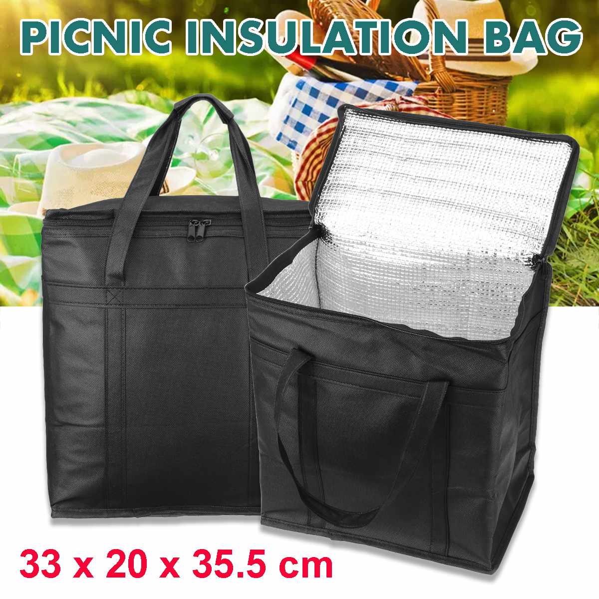 Portátil 23L almuerzo enfriador bolsa aislante plegable Picnic hielo aislado bolsa bolso térmico para alimentos bolsa de bebida portador